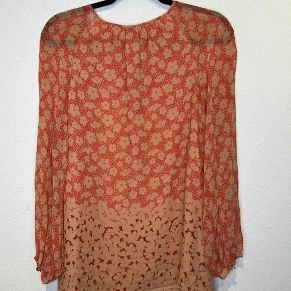 Tory Burch Size 6 Silk Floral Print Chiffon Blouse - Picture 4 of 6